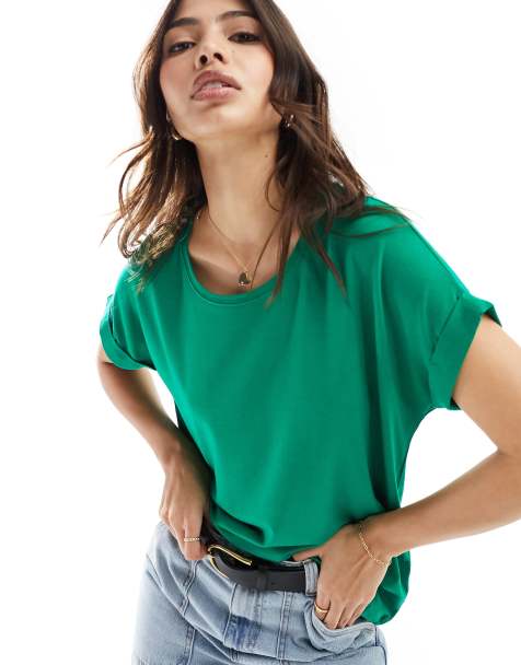 Top verde luminoso de manga corta con cuello redondo de ONLY - view 1