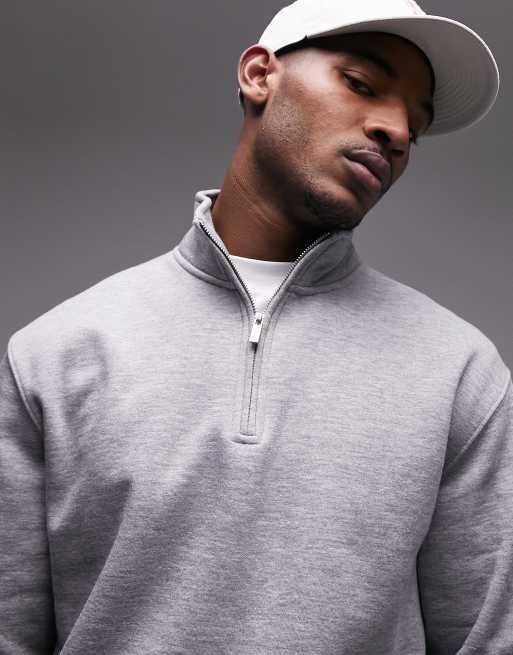 Quarter zip best sale sweatshirt with hood