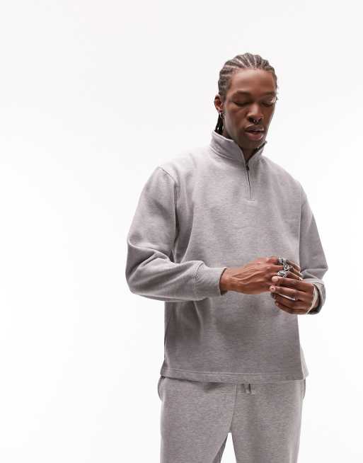 Grey quarter store zip sweatshirt