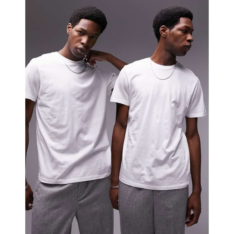 Topman 7 pack classic t-shirt in white