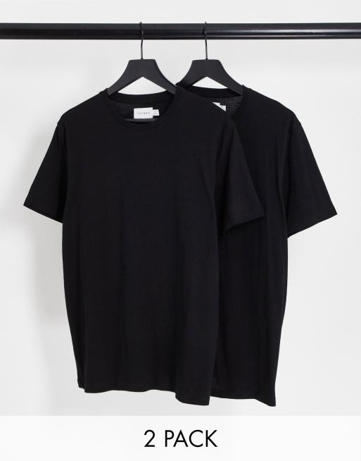 Topman 2 pack classic t-shirt in black | ASOS