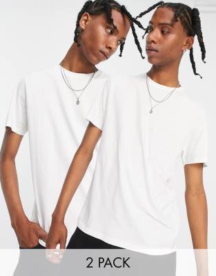 Topman 2 pack classic t-shirt in white