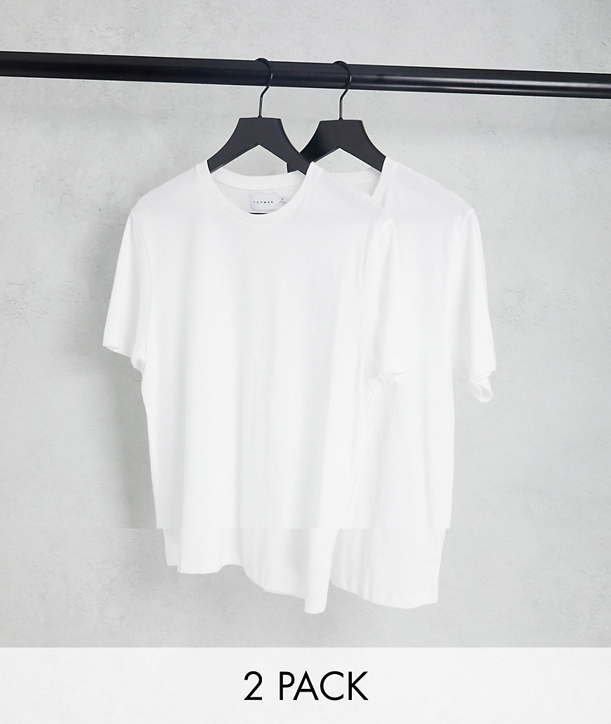 Topman 2 pack classic t-shirt in white
