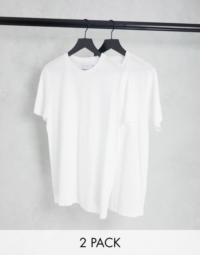 Topman 2 pack classic t-shirt in white