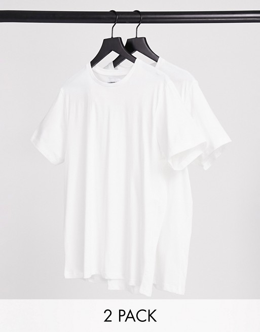 Topman 2 pack classic t-shirts in white
