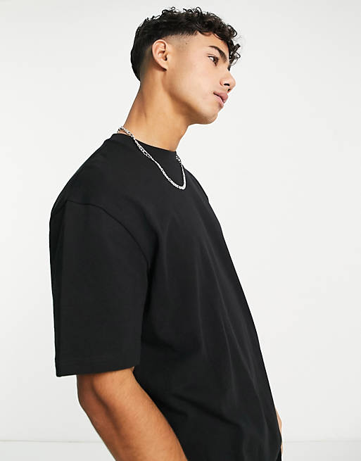 T-Shirts & Vests Topman 2 pack organic cotton oversized t-shirt in black 