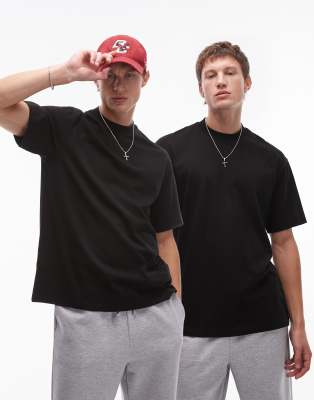 2-pack oversized T-shirts in black