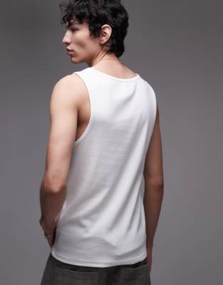 Topman 2 pack rib vest in white