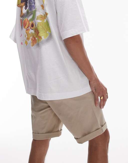 Topman 2 pack skinny chino shorts in gray and stone, 5 of 5