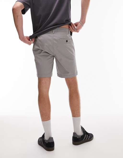 Topman skinny chino shorts in light grey