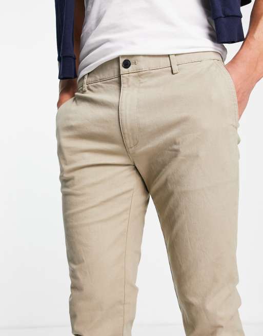 Topman 2 pack slim chino trousers in navy and stone, 3 of 4