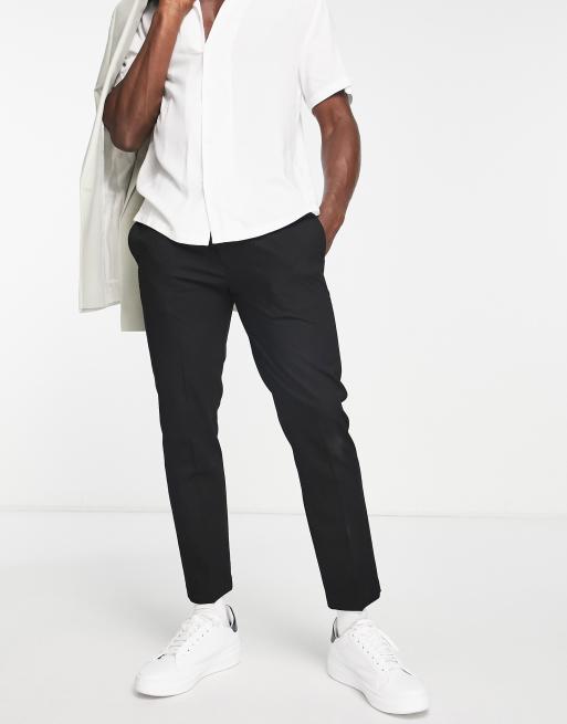 Topman 2 pack smart skinny trousers in black and navy