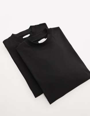 Topman – 2er-Pack Oversize-T-shirts year in Schwarz