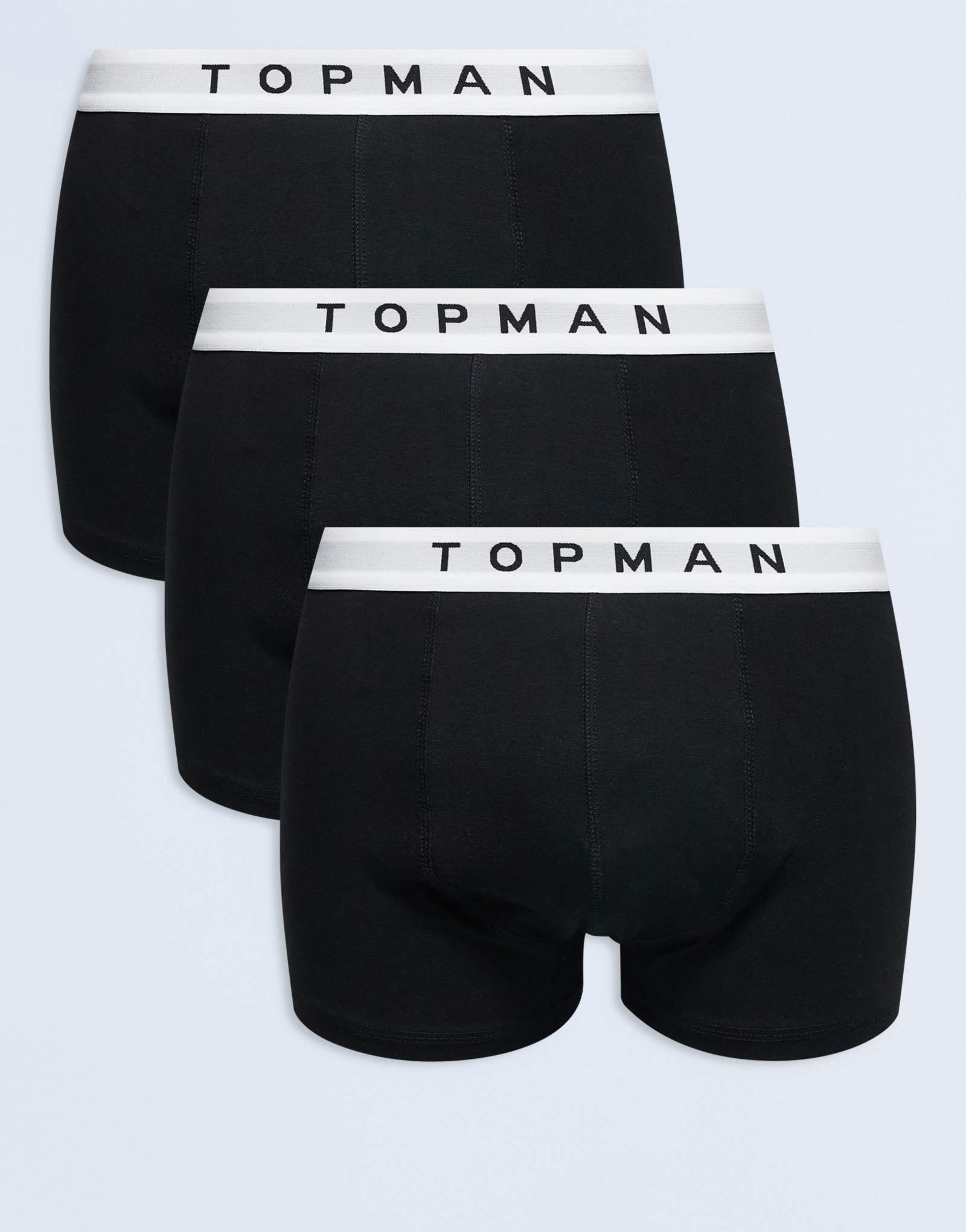 Трусы Topman из 3-х упаковок черного цвета с белыми поясами