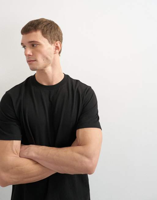 Topman 3 pack classic fit t-shirt in black, charcoal and burgundy, 3 of 5