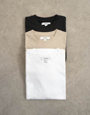 Topman 3 Pack Classic Fit T-shirt In Multi