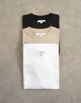 Topman 3 pack classic fit t-shirt in black, white and stone