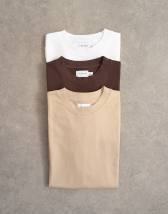 Topman 3 pack classic fit t-shirt in black, white & stone - MULTI
