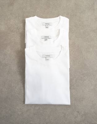 Topman 3 Pack Classic Fit T-shirt In White