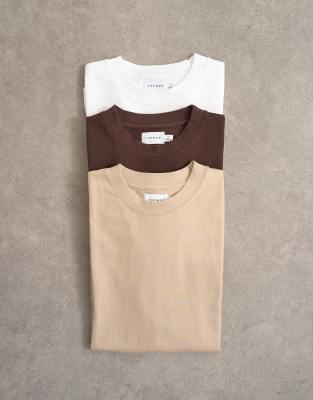 Topman 3 Pack Classic Fit T-shirts In Multi