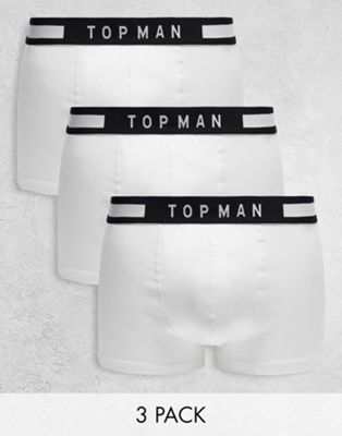 Topman 3 pack of white boxers