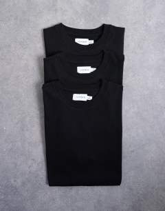 3 pack regular fit t-shirt in black