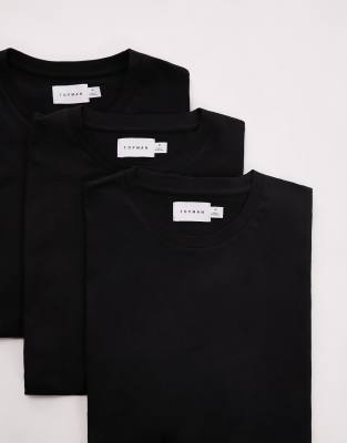 3-pack regular fit T-shirts in black