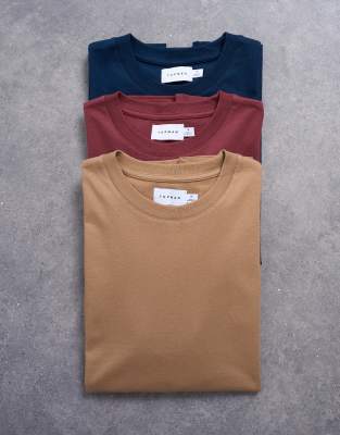 Topman 3 Pack Regular Fit T-shirts In Multi