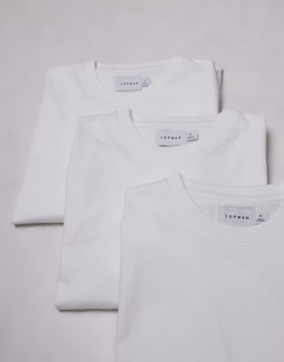 3-pack regular fit T-shirts in white