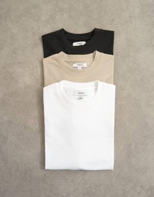 Topman 3 Pack Relaxed Fit T-shirt In Multi