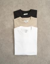 Topman 3 pack relaxed fit t-shirt in black, white and stone