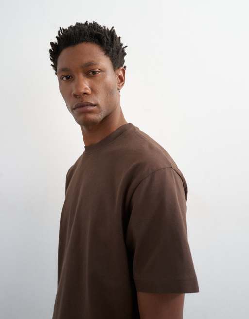 Topman 3 pack relaxed fit t-shirt in brown, stone and blue , 5 of 5