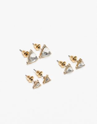 Topman 3 pack triangle design earrings - ASOS Price Checker