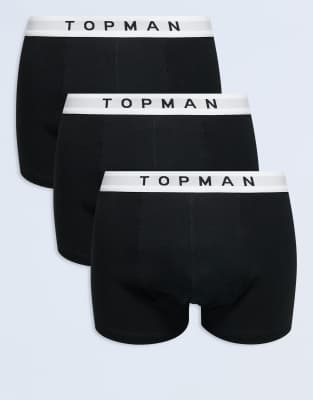 Topman 3 Pack Trunk In Black