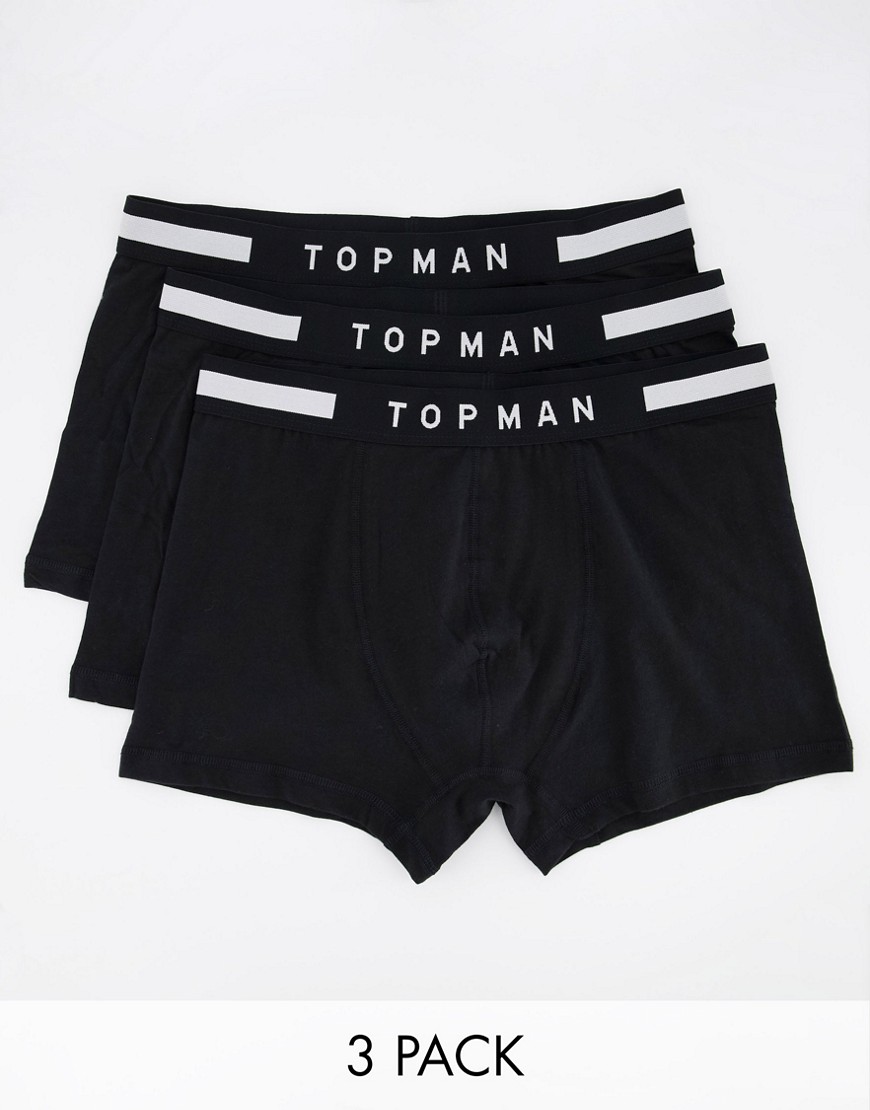 Topman 3 pack trunks in all black-Multi