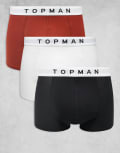 [Topman] Topman 3 pack trunks in black, white and red-Multi XS MULTI