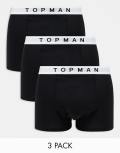 [Topman] Topman 3 pack trunks in black with white waistbands-Multi XS MULTI