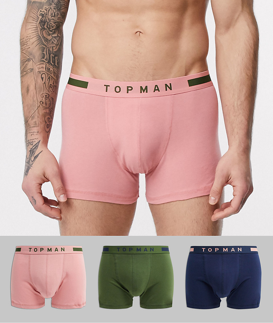 Topman 3 pack trunkS in multi colour