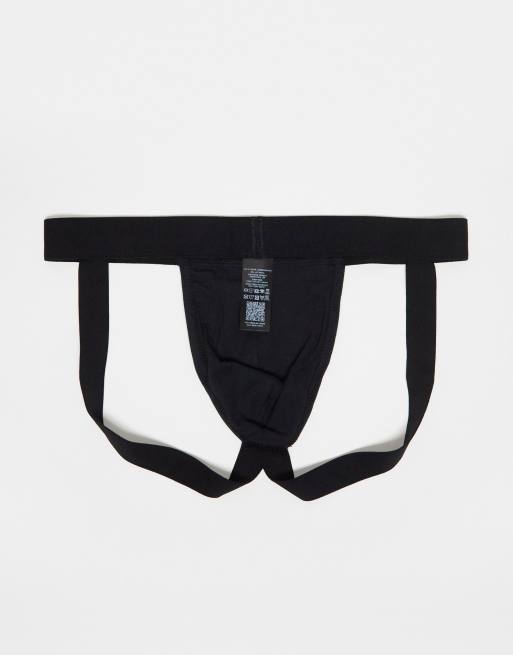 Topman – 3er-Pack Jockstraps in Schwarz mit schwarzem Taillenbund