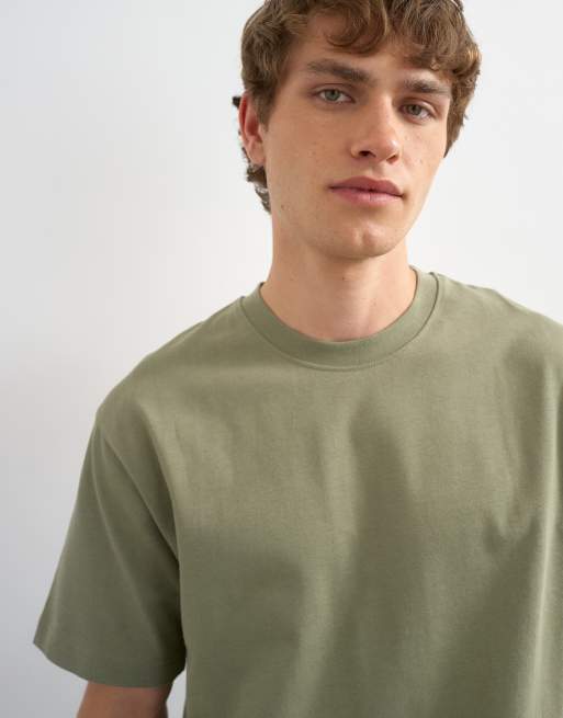 Topman 3er-Pack T-Shirt mit Relaxed Fit in Weiß, Schwarz und Oliv, 4 von 5