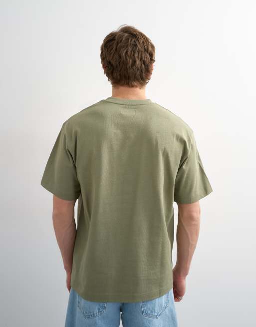 Topman 3er-Pack T-Shirt mit Relaxed Fit in Weiß, Schwarz und Oliv, 5 von 5