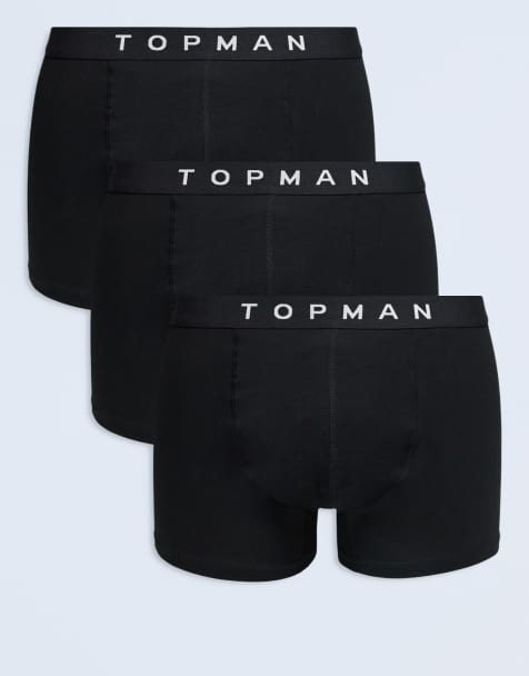 Topman – 3er-Pack Unterhosen in Schwarz mit schwarzem Bund - view 1