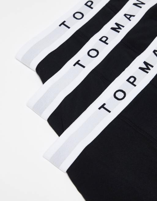 Topman – 3er-Pack Unterhosen in Schwarz mit weißem Taillenbund, 2 von 4