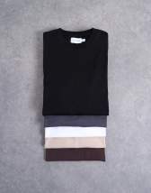 Topman 5 pack classic fit t-shirt in black, white, charcoal, chocolate and stone 