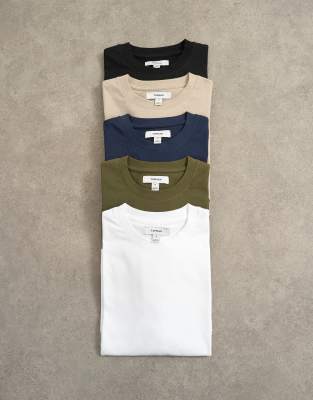 Topman 5 Pack Classic Fit T-shirt In Multi