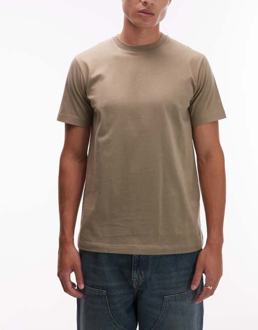 Topman 5 pack classic fit t-shirt in white, ecru, khaki, charcoal and black, 3 of 4