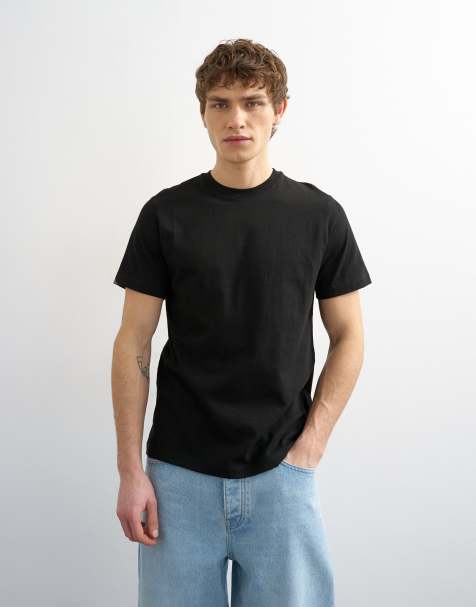 Topman 5 pack classic fit t-shirts in black, white, navy, olive and stone - view 1