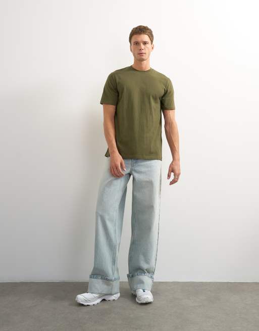 Topman 5-pack klassisk t-shirt i svart, vitt, sten, marinblå och khaki, 3 av 7