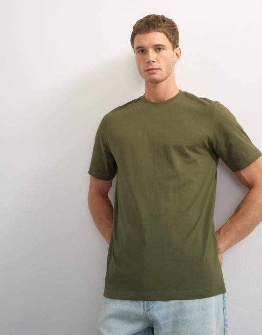 Topman 5-pack klassisk t-shirt i svart, vitt, sten, marinblå och khaki, 4 av 7