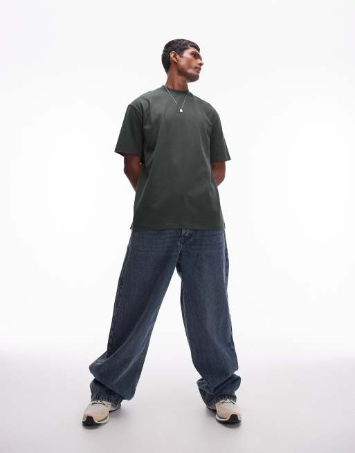 Topman 5 pack oversized fit t-shirt in black, white, red, navy and green